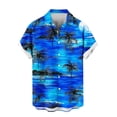thumbnail image 5 of Men's Hawaiian Beach T Shirts Lapel Button Down Short Sleeve Shirts Men's Summer Casual Printed Turndown Lightweight Cool Comfy Vacation Tee Shirt Blouses, 5 of 6