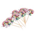 thumbnail image 2 of 30 Piezas Magical Unicorn Cupcake Topper Wooden Sticks Birthday Food Picks Sunnimix Unicorn Cupcake Topper, 2 of 8