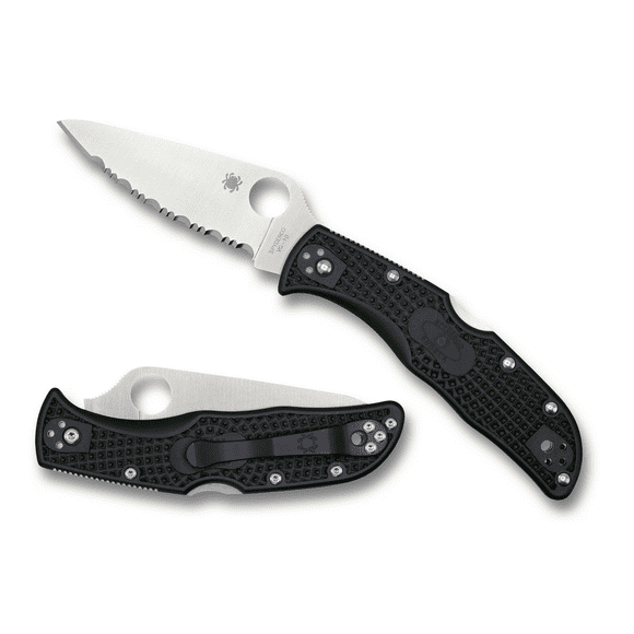 Spyderco Knives Endela Lockback Black FRN Serrated VG-10 Stainless C243SBK Cuchillo