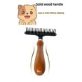 thumbnail image 6 of Dog rake deshedding dematting Brush Comb - Undercoat rake for Dogs, Cats, matted, Short,Long Hair Coats - Brush for Shedding, Double Row Stainless Steel pins, 6 of 8