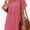 Coral Red, variant on Women's Short Sleeve Button Down Flowy Tiered Babydoll Denim Dress