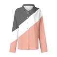 thumbnail image 7 of Plus Size Womens Shirts Graphic Printed Button Down Lapel Collared Tops Long Sleeve Loose Casual Dressy Blouses (L, Orange), 7 of 7