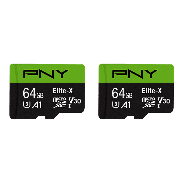 Pny 64gb Elite X Class 10 U3 V30 Microsdxc Flash Memory Card 2 Pack 100mb S Class 10 U3 V30 A1 4k Uhd Full Hd Uhs I Micro Sd Walmart Com Walmart Com