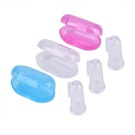 Herwey Brosse A Dents A Doigt En Silicone Pour Bebe Enfants Avec Outil De Nettoyage De