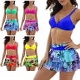thumbnail image 2 of Womens High Waisted V-Neck Twists Front Beachwear Split Spaghetti Printed Bikini, 2 of 19