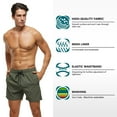 thumbnail image 3 of Tyhengta Men's Swim Trunks Quick Dry Beach Shorts with Zipper Pockets and Mesh Lining Armygreen 38, 3 of 8