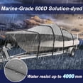 thumbnail image 5 of 900D Marine Grade Fade and Tear Resistant Boat Cover Fits V-Hull, Tri-Hull, 5 of 6