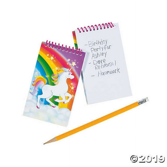 Unicorn Spiral Notepads - Party Favors - 12 Pieces