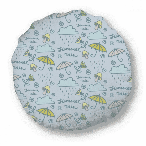 Umbrella Mushroom Cloud Rain Flower Round Throw Pillow Home Decoration Cushion