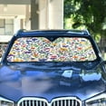 thumbnail image 4 of Yayeee Car Windshield Sun Shade Universal Fit Front Visor Protector, Green Wildflower Pattern, 4 of 8