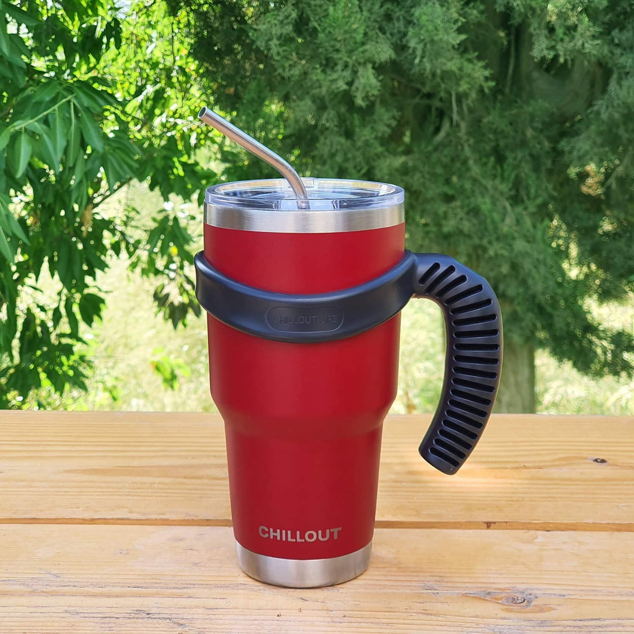 CHILLOUT LIFE 30 oz Stainless Steel Tumbler with Spill Proof Tritan Li