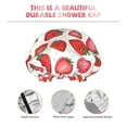 thumbnail image 3 of KLL Hand Drawn Strawberry Pattern Shower Cap & Bath Cap for Women,Reversible Oversized Waterproof Shower Caps for all Hair Lengths,Elastic Reusable Bathing Hair Cap, 3 of 6