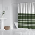 thumbnail image 2 of Green Strip Minimalistic Style White Shower Curtain Waterproof Washable Polyester Bathroom Decor Retro Bath Decor 72" W X 72" L with 12 Hooks, 2 of 4