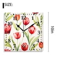 thumbnail image 2 of 10 Inch Wall Clock Battery Operated Silent Clock Decorative for Office, Kitchen, Outdoor, Living RoomTulip Flower Watercolor Stylish Painting, 2 of 4