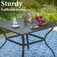 thumbnail image 5 of SUMMIT LIVING 5-Piece Outdoor Patio Dining Set with High-Back Padded Swivel Chairs & Square Table for 4-Person, Umbrella Support, Black & Brown-Gray, 5 of 13