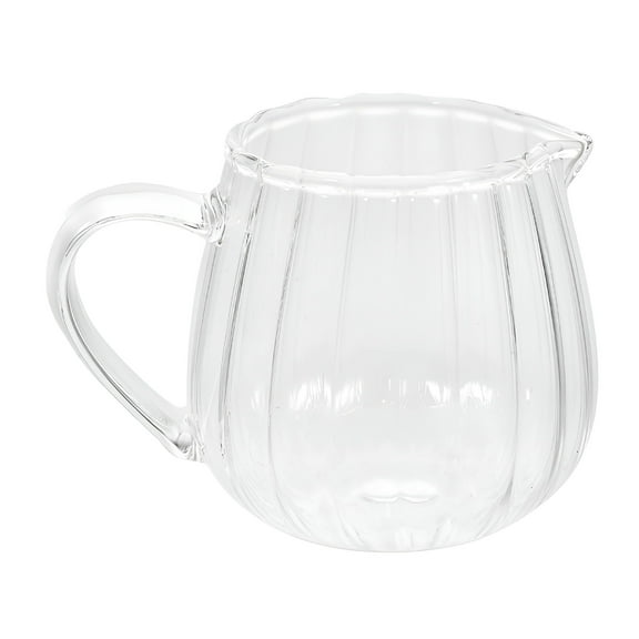 ACDANC Glass Creamer Pitcher Cup Coffee Creamer Jar with Pour Spout Mini Glass Milk Jug(100ml)