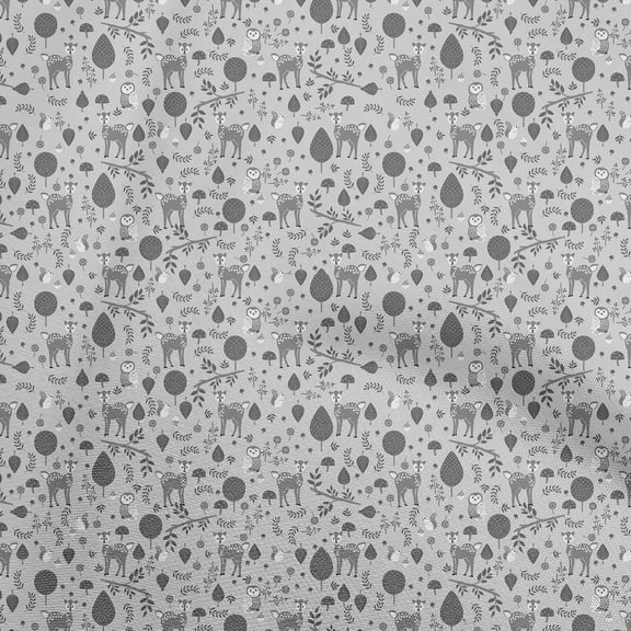 oneOone Polyester Spandex Gray Fabric Animal Diy Clothing Quilting Fabric Print Fabric By Yard 56 Inch Wide
