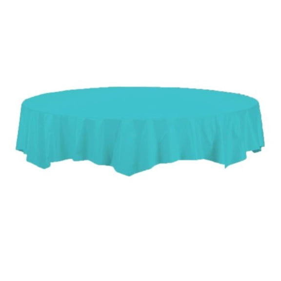 Creative Converting Touch of Color Octy-Round Paper Table Cover, 82-Inch, Bermuda Blue