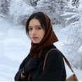 thumbnail image 6 of Women Knitted Triangular Scarf, Lightweight Soft Neck Warmer Shawl with Cut-Out, Versatile Knit Neck Wrap for Daily Fall Outfit, 6 of 6