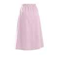 thumbnail image 4 of STETMN Women's Midi Skirt,Drawstring Waist, Button Trim, A-Line Cotton Linen Casual Skirt with Pockets, 4 of 8