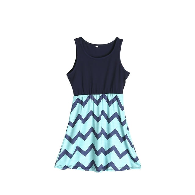 ITFABS Robe Mère Fille, Robe Maxi Bohème, Robe Sans Manches à Empiècements
