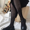 thumbnail image 6 of Women GothSe--Fishnet Bowknot Pantyhose Harajuku Lolita Floral for Butterfly Jacquard Pattern Sheer Mesh Tights Stocki, 6 of 8