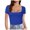 Blue, variant on Sports Bras for Women 's Square Neck Tops Short Sleeve Shirts Going Out Tops 2024 Sports Bras for Women High Support,Blue,S