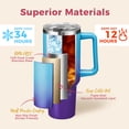 thumbnail image 3 of 40oz Large Stainless Steel Travel Mug with Handle and Straw Lid, Double Wall Vacuum Insulated Tumbler, Leakproof, Reusable Coffee Cup for Home, Office & Car, 3 of 10