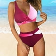 thumbnail image 2 of Women Sexy Push Up Tankini Set High Waisted Bikini Two Piece Swimwear Retro Ruched Print Swimsuit for Beach, 2 of 7