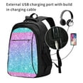 thumbnail image 2 of Balery Multicolor Glitter Mochila con carga USB para hombre y mujer - Mochila impermeable y antirrobo para laptop con puerto USB para viajes, trabajo, 2 of 7