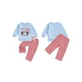 thumbnail image 2 of BemeyourBBs Toddler Baby Boy Valentines Day Outfits Spring Fall Winter Clothes Letters Printed Sweatshirt Tops and Plaid Pants Set, 2 of 9