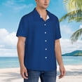 thumbnail image 5 of Dark Blue Metal Ripples Hawaiian Shirts For Men, Summer Short-Sleeve Relaxed-Fit Button-Down Shirts 3x-Large, 5 of 9