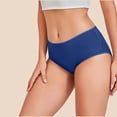 thumbnail image 2 of LNWUY Cotton Hipster Panties for Women Mid Rise Underwear Soft Breathable Cheeky Full Coverage Ladies Briefs Blue XXL, 2 of 6