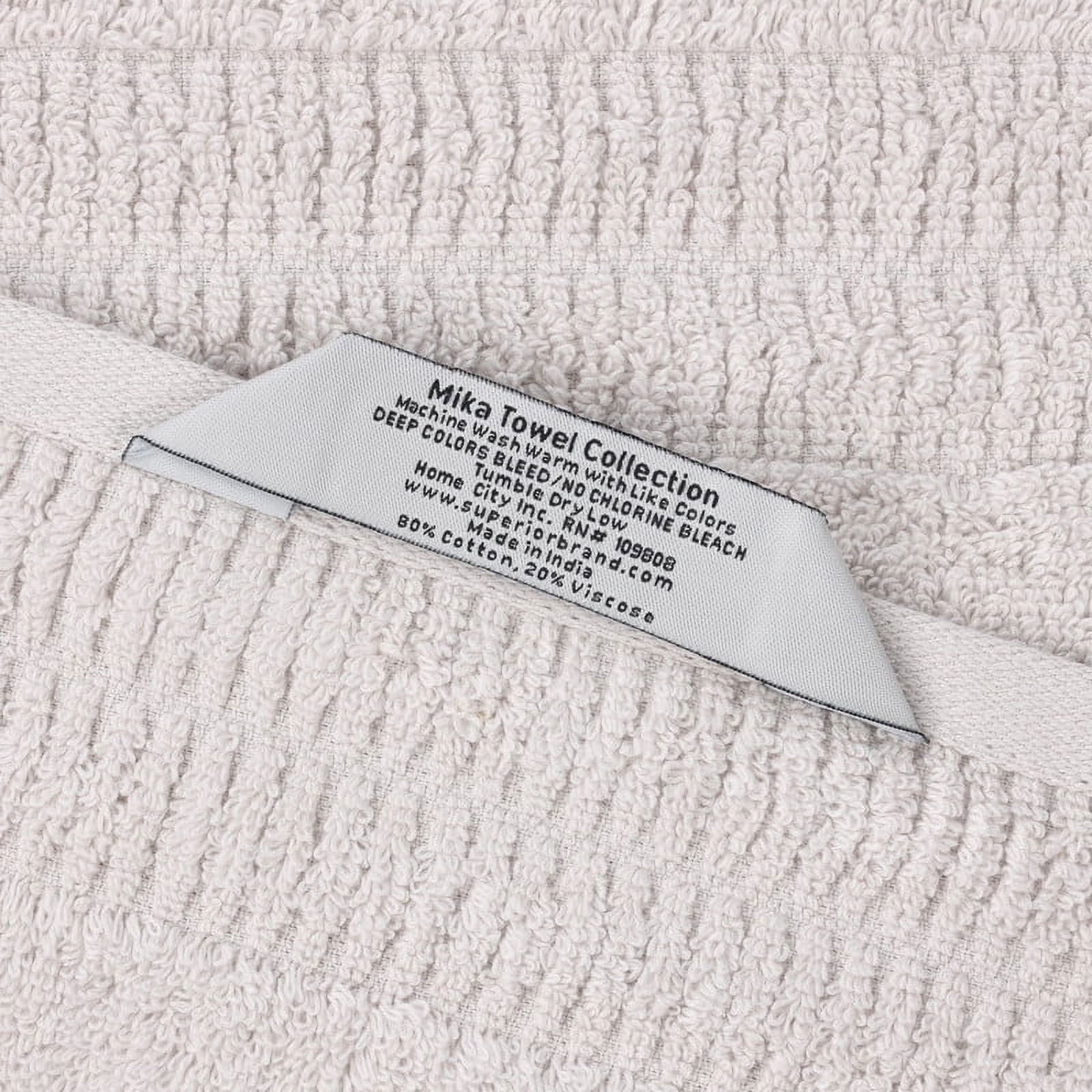 Superior Mika Smart Twist Cotton Medium Weight Bath Towels, Set of 2, Quick Dry Towels, Silver