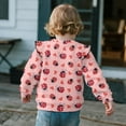 thumbnail image 4 of Yuyamidu Girls Ladybug Sweatshirt Size 7-8 Pink Crewneck Graphic Sweatshirts Ruffle Shoulder Tops Casual Lightweight Everyday Clothes Long Sleeve Workout Pullover, 4 of 8