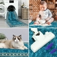 thumbnail image 6 of GlowSol 4' x 6' Washable Rug Modern Border Rug Geometric Border Rug Non-Slip Low Pile Rug Indoor Floor Carpet for Dorm Playroom, Blue Green, 6 of 6