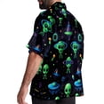 thumbnail image 3 of Alien Men's Short Sleeve Printed Button Down Hawaiian Beach Shirts, 3 of 6