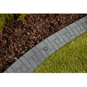 GroundSmart Curb Landscape Edging, 4 Gray Rubber Garden Edging Border, 4 pack