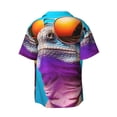 thumbnail image 2 of Fotbe Lizard With Sunglasses Colorful print Short Sleeve Button Down Shirts for Men Casual Summer Beach Wrinkle Free Shirt-Medium, 2 of 7