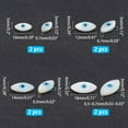 thumbnail image 2 of 8pcs 4 Size Charm Natural White Shell Mother of Pearl Shell Beads Deep Sky Blue Eye Beads Shell Eye Charm with Turquoise for Jewelry Making for making, 2 of 6