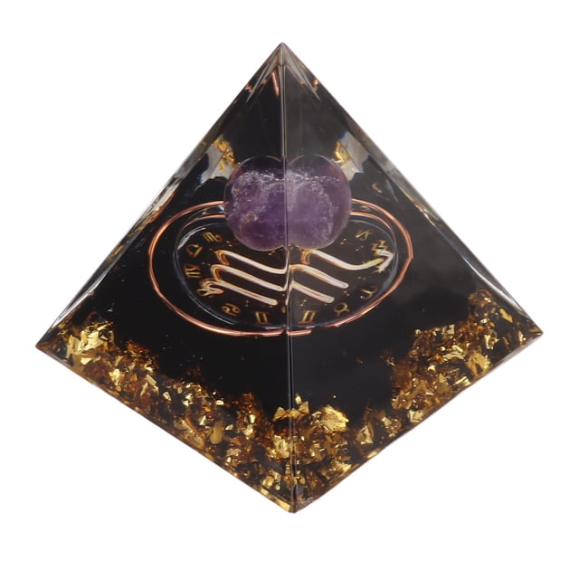 M Buder Pirámide de Orgón de Cristal Curativo Generador de Energía Positiva para Meditación Chakra Decoración de Escritorio Signo del Zodiaco Escorpio 5cm / 2 inches