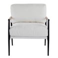 thumbnail image 4 of Modern Accent Chair Lounge Arm Chair, Upholstered Armchair with Plush Cushions, Single Chairs with Metal Frame,Wooden Armrest - Perfect for Office,Living Room,Bedroom,White, 4 of 7