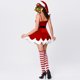 thumbnail image 5 of Conjunto navideño de 3 piezas para mujer, ajustado, color sólido, con cinturón, sombrero, traje de vacaciones FLhrweasw Para estrenar, 5 of 7