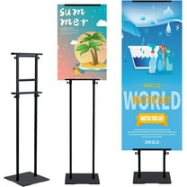 Heavy Duty Floor Standing Sign Holder, Adjustable Height to 82.6 inch, Double-Sided Pedestal Poster Stand for Display