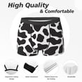 thumbnail image 2 of Men's Boxer Briefs, Black White Cow Print pattern Soft Comfy Mens Underwear Boxer Briefs Breathable With Widen Waist, 2 of 7