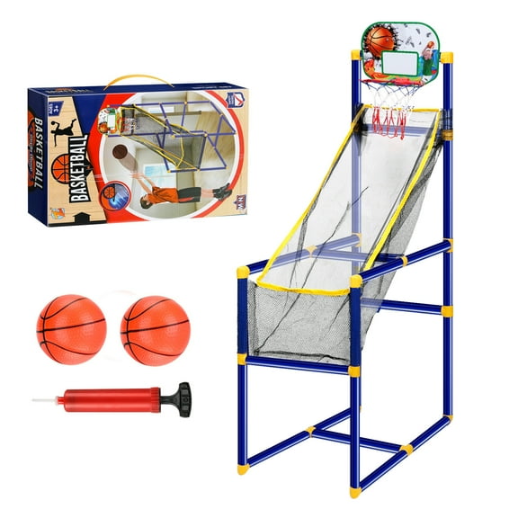 Allnice Jeu d'Arcade de Basketball pour Enfants, Panier de Basketball d'Arcade pour Tout-Petits, Système de Tir de Basketball Intérieur, Jouets Sportifs avec 2 Pompes à Balles Gonflables