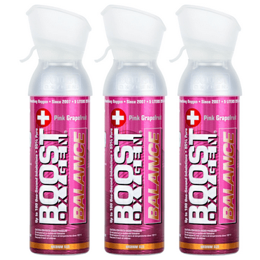 Boost Oxygen BALANCE Pink Grapefruit Medium 5 Liter 3 Pack, Supplemental Canned Oxygen, Model 624