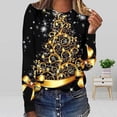 thumbnail image 2 of KBKYBUYZ Women's Fashion Printed Loose T-shirt Long Sleeves Blouse Round Neck Casual Tops, 2 of 5