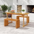 thumbnail image 4 of Springg Patio Acacia Wood Bench, 36” Outdoor All-Slat Wood Bench for 2 People, 800 lbs Capacity, Outdoor Backless Seating Furniture for Park, Garden, Yard, Porch (1,Teak), 4 of 9