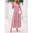 thumbnail image 3 of Vestido midi PRETTYGARDEN para mujer, casual, verano 2025, rosa, 3 of 8